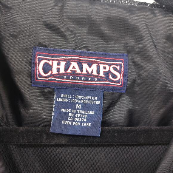 Champs Windbreaker Athletic Black Pockets Drawstring Size M - Picture 3 of 13